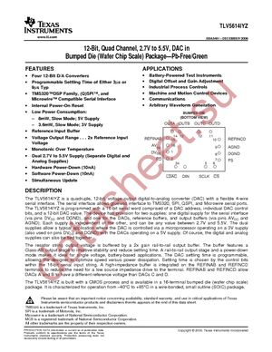 TLV5614IYZT datasheet  